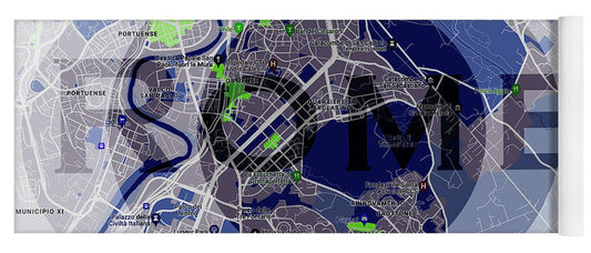 Rome Map Art - Yoga Mat