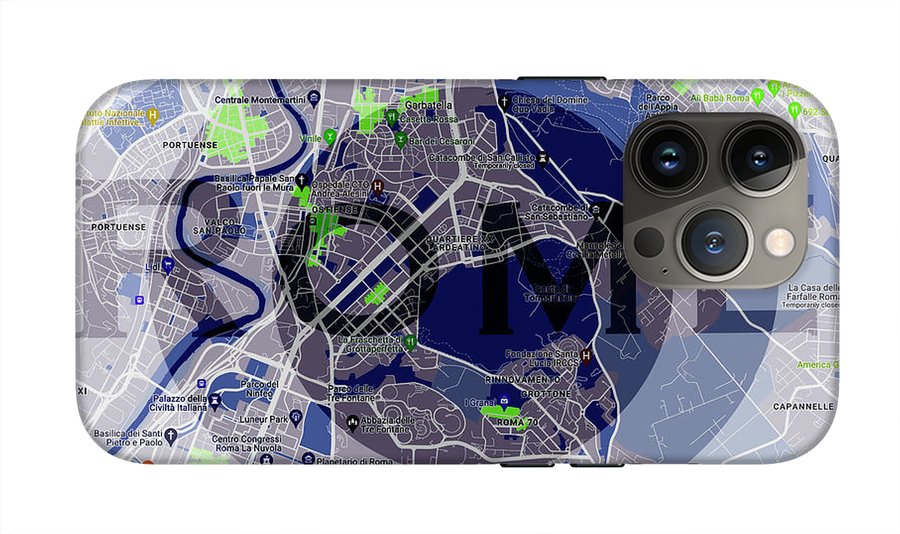 Rome Map Art - Phone Case
