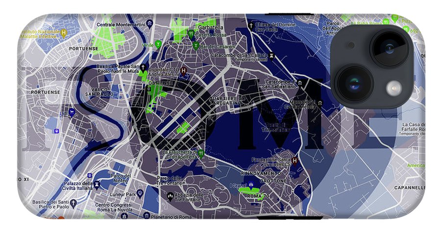 Rome Map Art - Phone Case