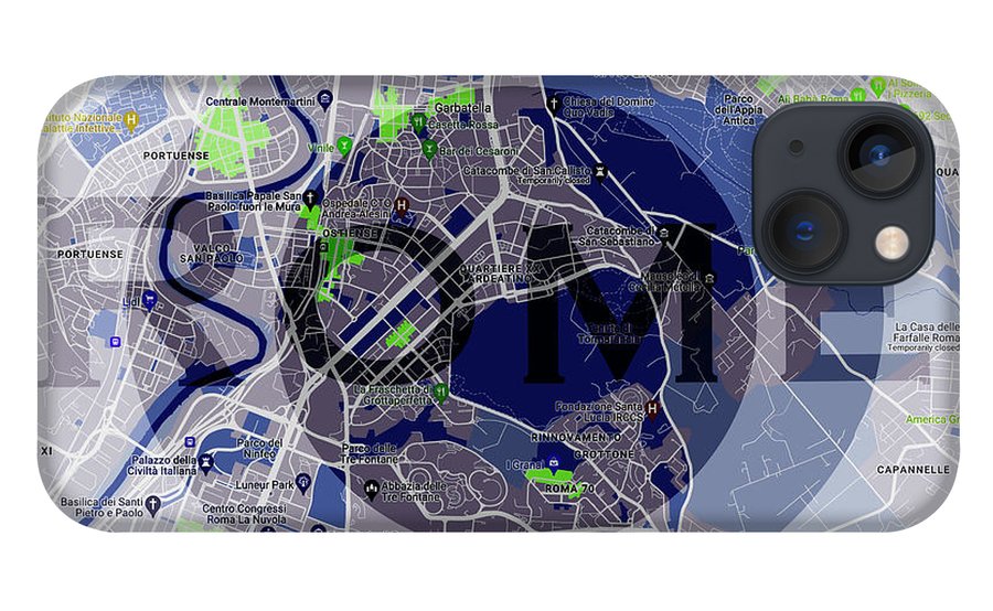 Rome Map Art - Phone Case