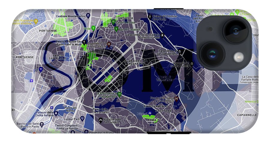 Rome Map Art - Phone Case