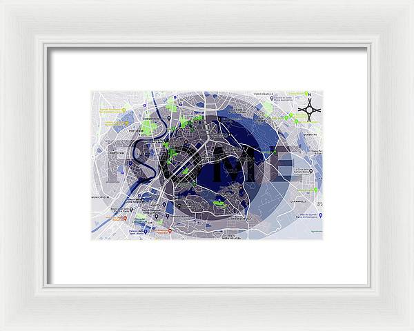 Rome Map Art - Framed Print