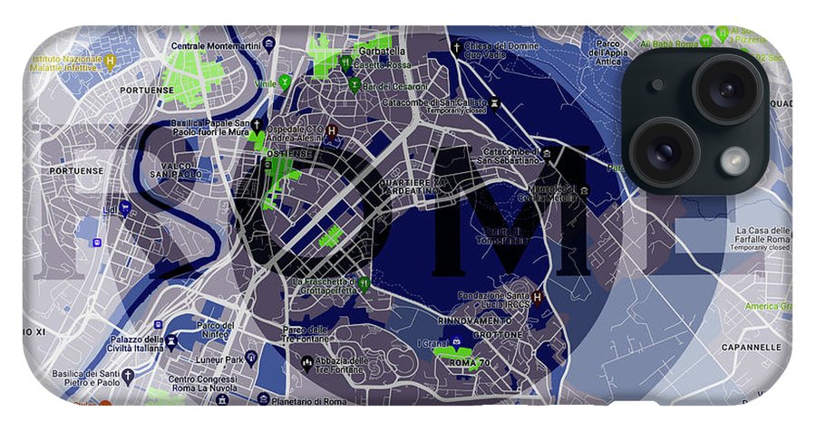 Rome Map Art - Phone Case