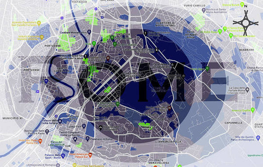 Rome Map Art - Art Print