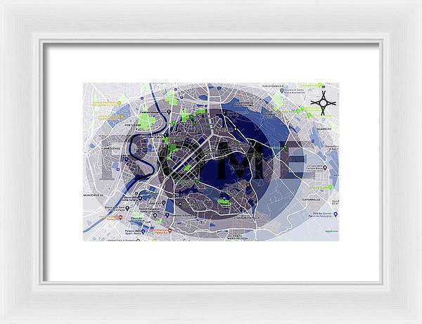 Rome Map Art - Framed Print