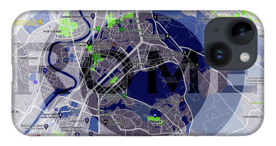 Rome Map Art - Phone Case