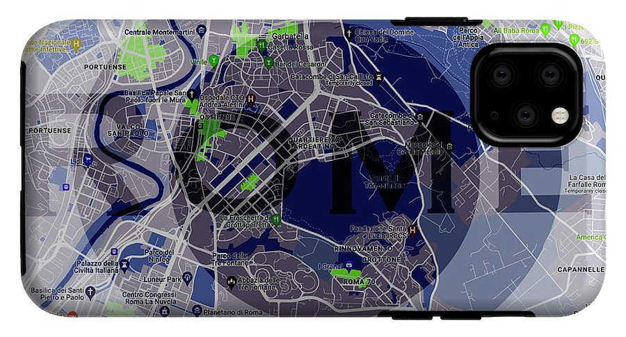 Rome Map Art - Phone Case