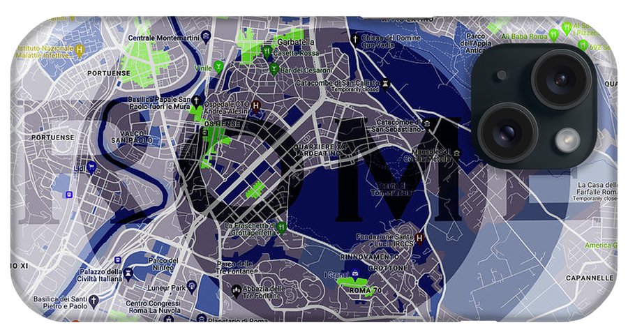 Rome Map Art - Phone Case