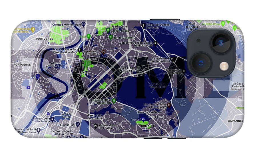 Rome Map Art - Phone Case