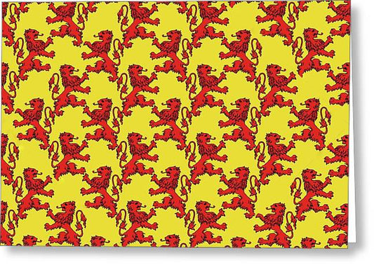 Scottish Lion Repeating Pattern - Greeting Card