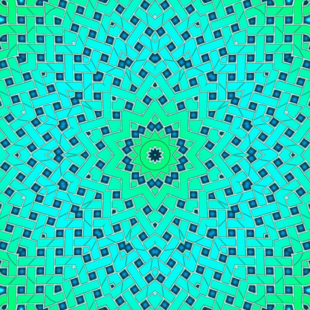 Sea Green Celtic Kaleidoscope Digital Image Download
