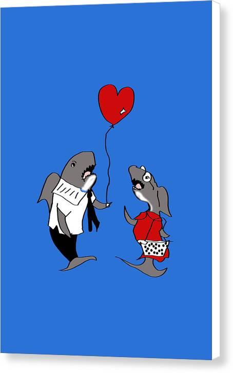 Shark Valentine - Canvas Print