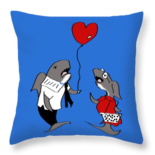 Shark Valentine - Throw Pillow