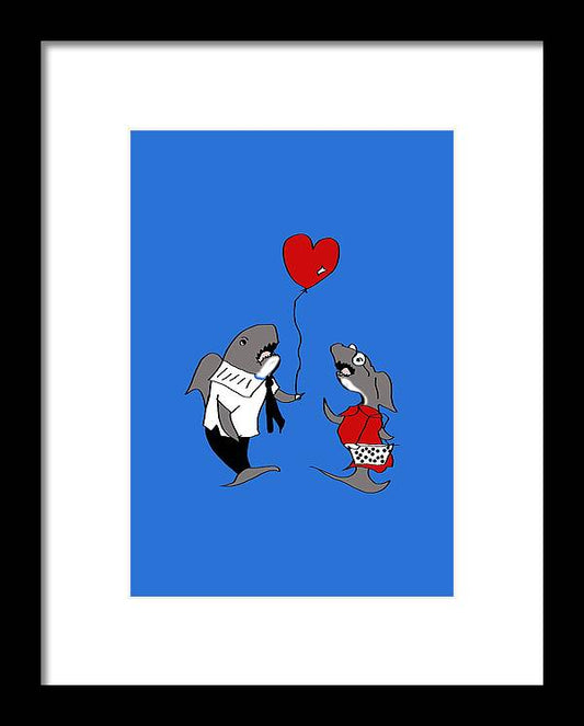 Shark Valentine - Framed Print