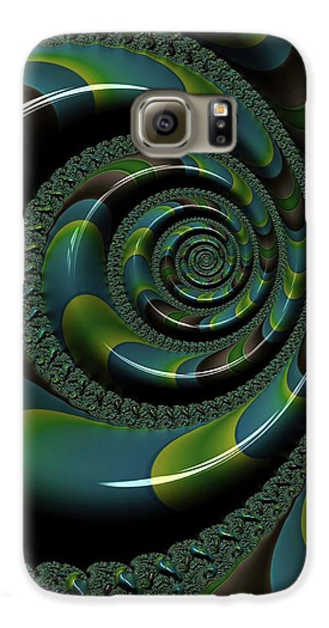 Shiny Blue Green Shell Fractal - Phone Case