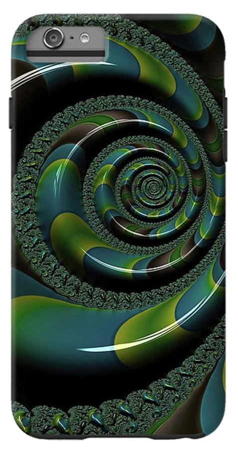 Shiny Blue Green Shell Fractal - Phone Case