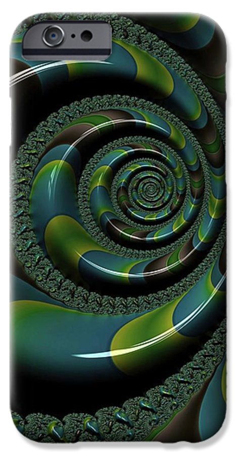 Shiny Blue Green Shell Fractal - Phone Case