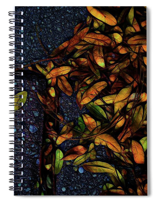 Sidewalk Leaves in Brick - Spiral Notebook