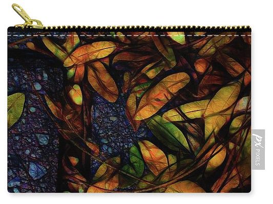 Sidewalk Leaves in Brick - Carry-All Pouch