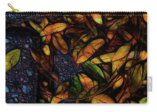Sidewalk Leaves in Brick - Carry-All Pouch