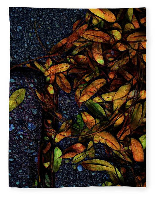 Sidewalk Leaves in Brick - Blanket