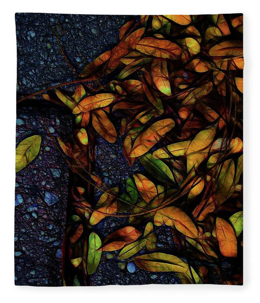 Sidewalk Leaves in Brick - Blanket