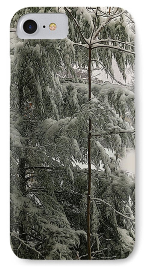 Snow Covered Pine Tree - Phone Case