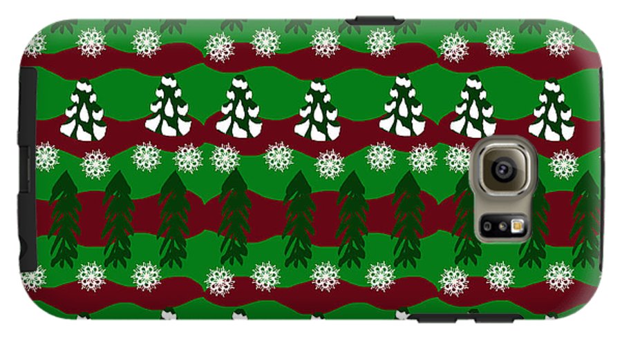 Snow Trees and Stripes - Phone Case