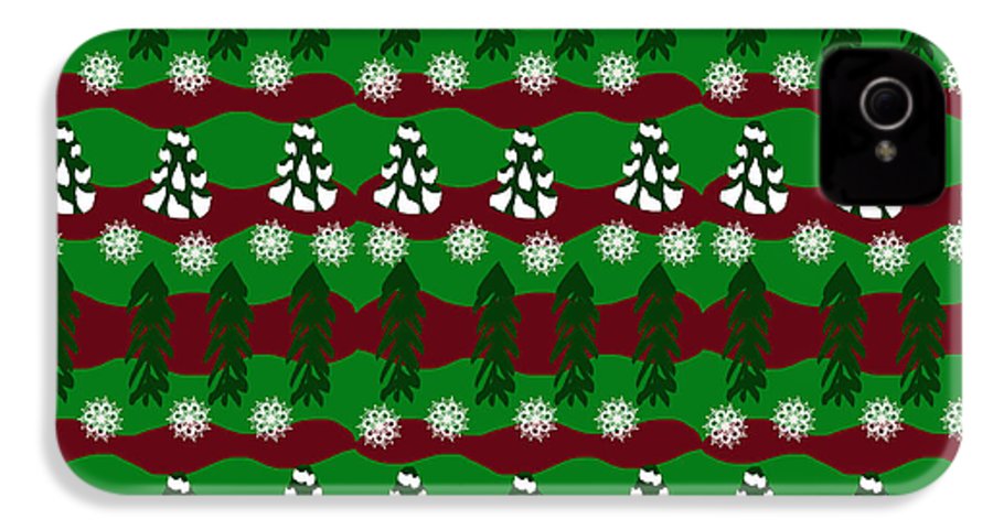 Snow Trees and Stripes - Phone Case