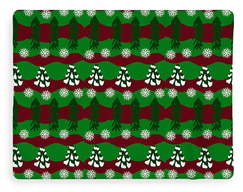 Snow Trees and Stripes - Blanket