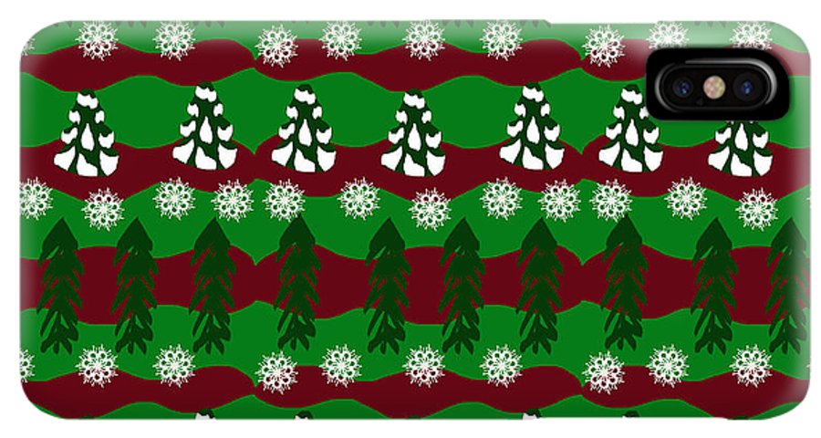 Snow Trees and Stripes - Phone Case