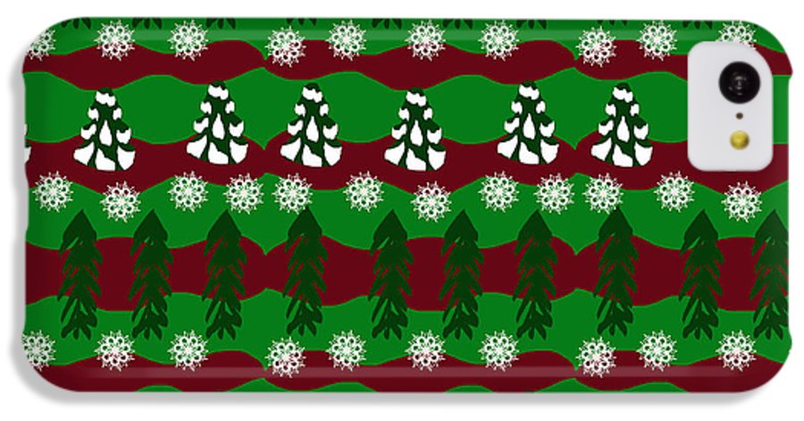 Snow Trees and Stripes - Phone Case