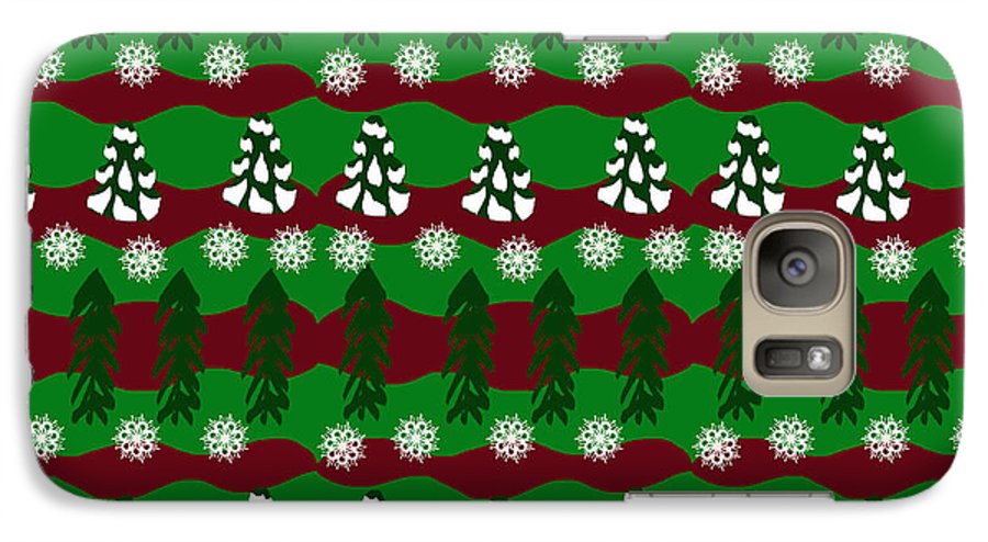Snow Trees and Stripes - Phone Case