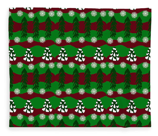 Snow Trees and Stripes - Blanket