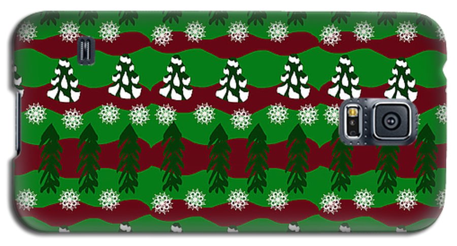 Snow Trees and Stripes - Phone Case