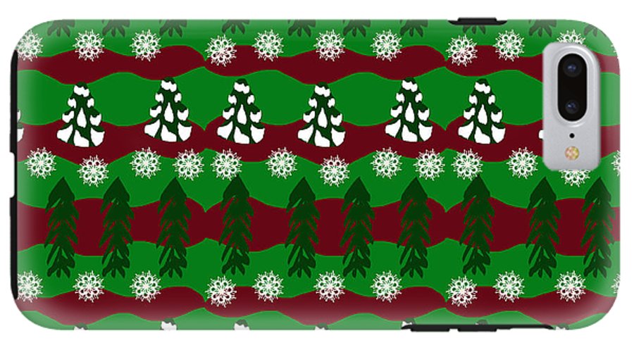 Snow Trees and Stripes - Phone Case