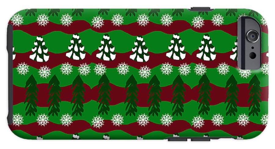 Snow Trees and Stripes - Phone Case