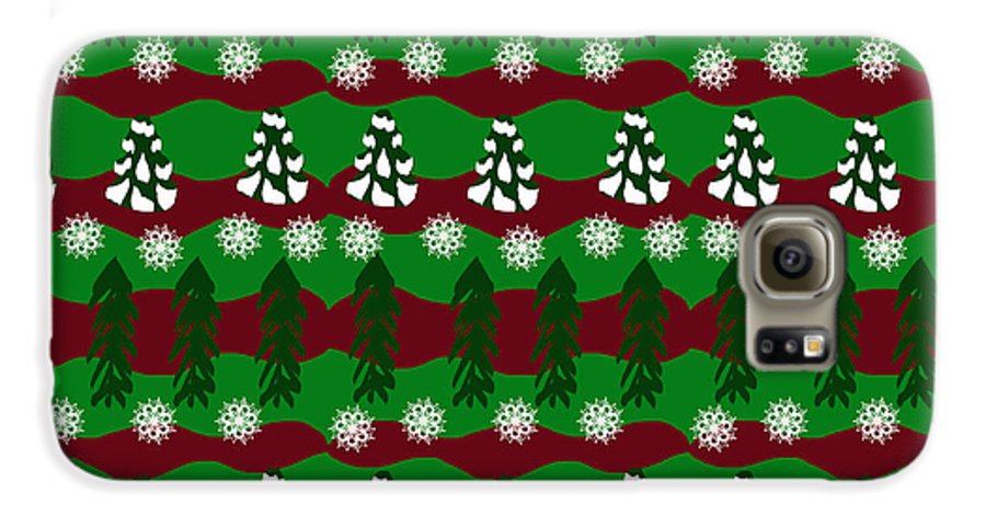 Snow Trees and Stripes - Phone Case