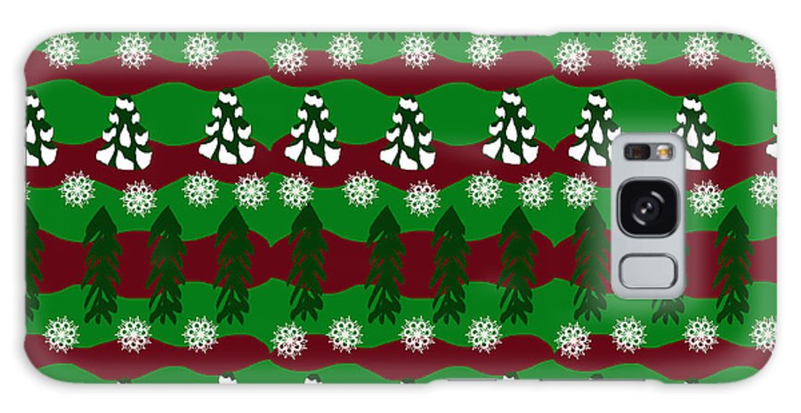 Snow Trees and Stripes - Phone Case