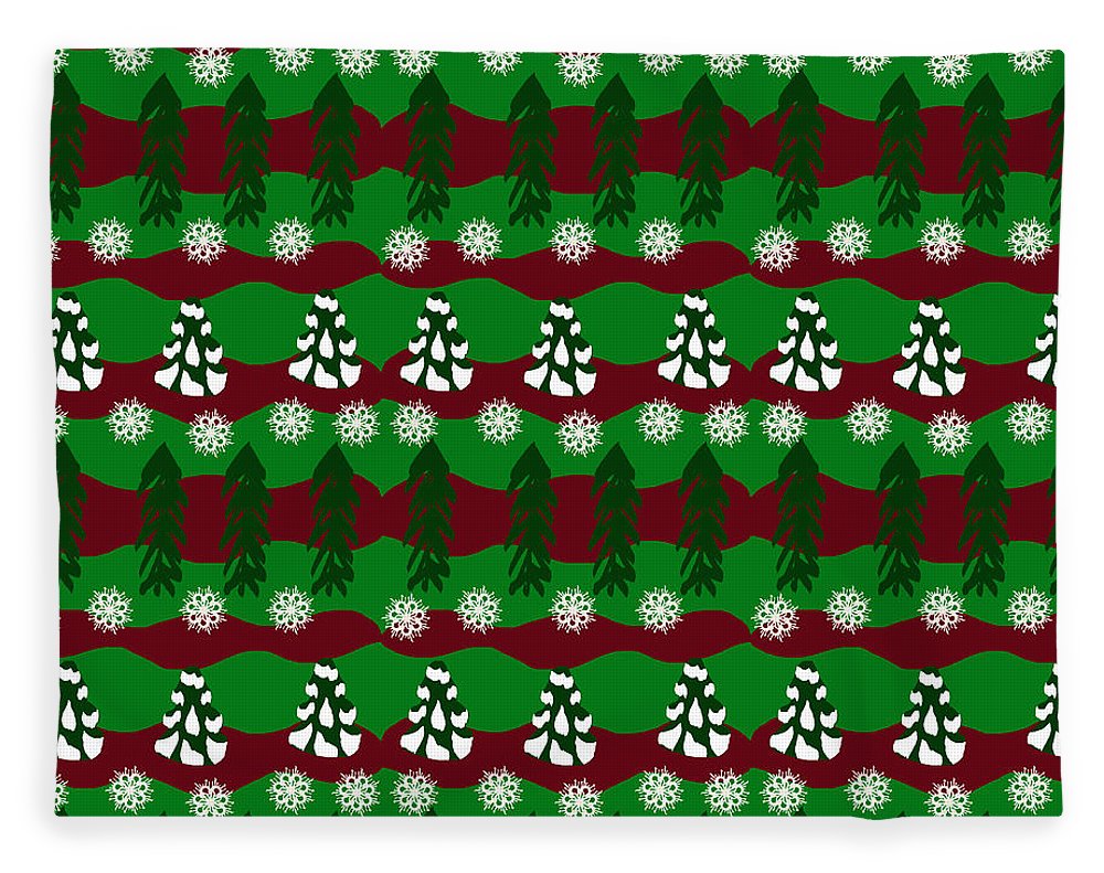 Snow Trees and Stripes - Blanket