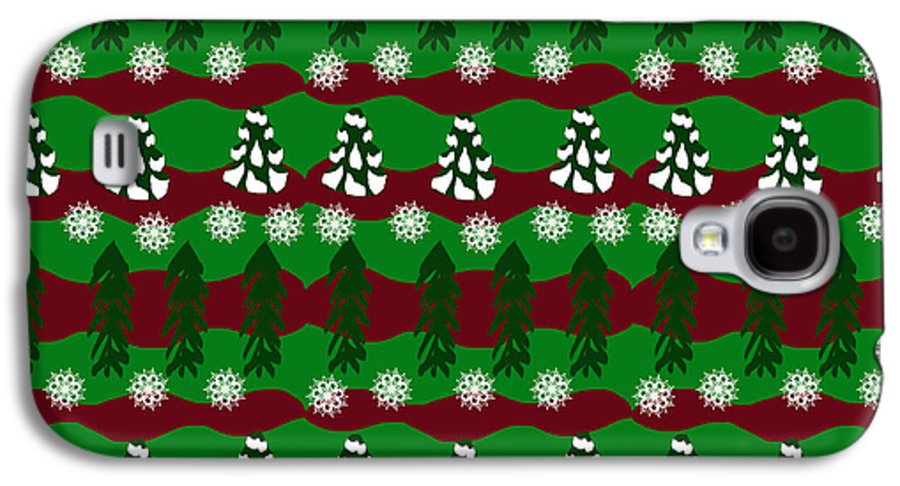 Snow Trees and Stripes - Phone Case