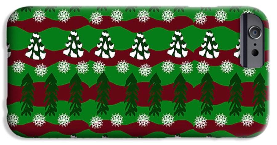 Snow Trees and Stripes - Phone Case