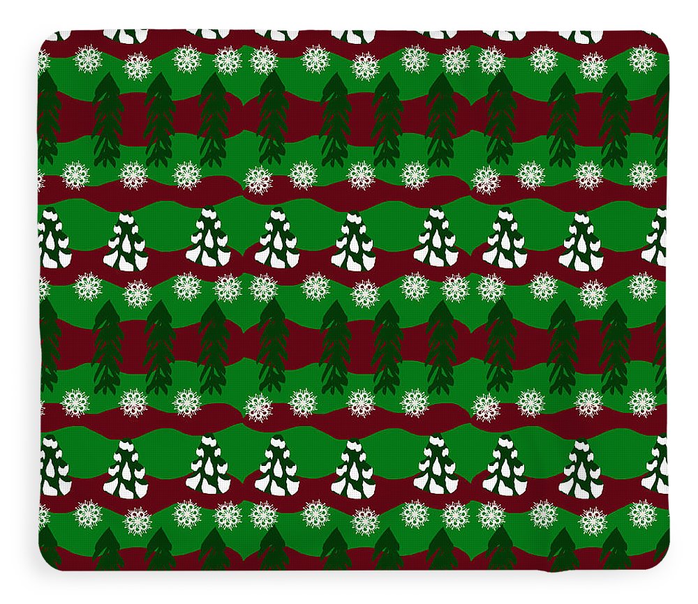 Snow Trees and Stripes - Blanket