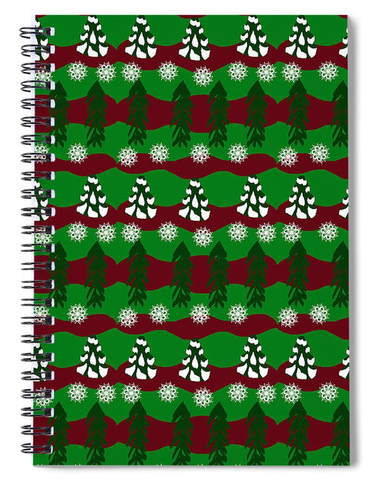 Snow Trees and Stripes - Spiral Notebook