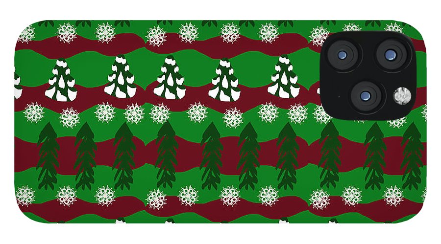 Snow Trees and Stripes - Phone Case