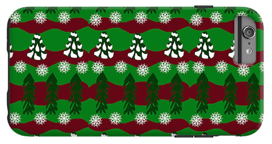 Snow Trees and Stripes - Phone Case