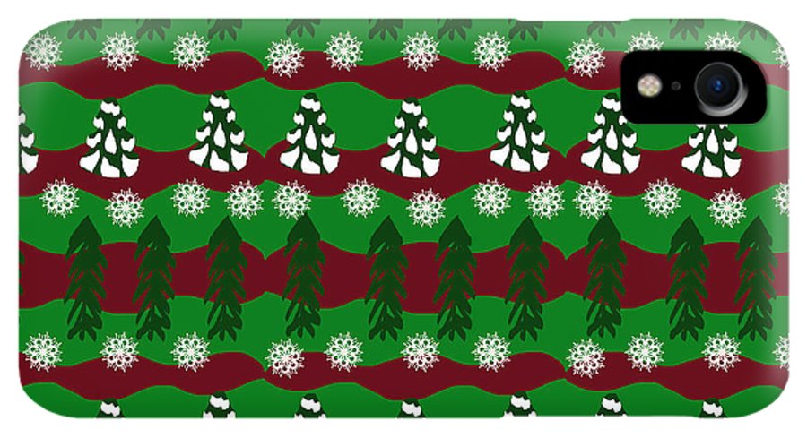 Snow Trees and Stripes - Phone Case