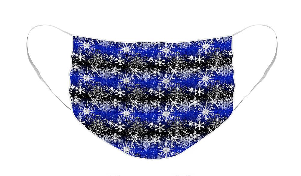 Snowflakes At Night - Face Mask