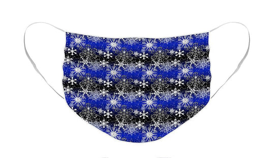 Snowflakes At Night - Face Mask
