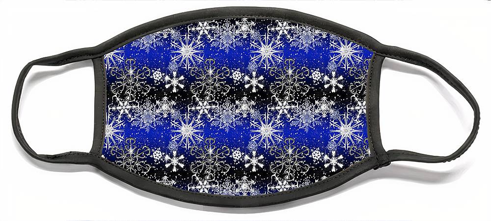 Snowflakes At Night - Face Mask